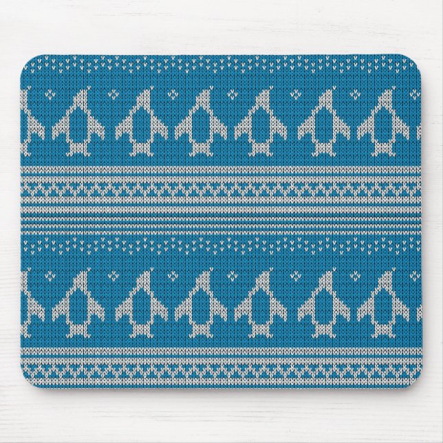 Blue Knitted Background Mouse Pad (Front)
