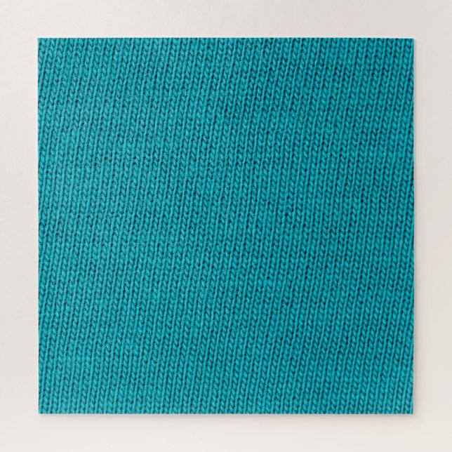 Blue Knitting Wool Texture Closeup Jigsaw Puzzle (Vertical)