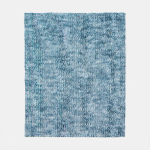 Blue knitting wool texture closeup photo backgroun fleece blanket
