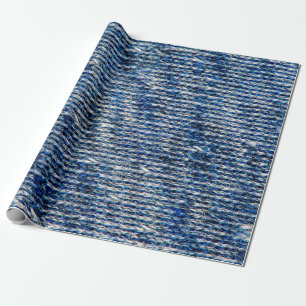 Blue knitting wool texture wrapping paper