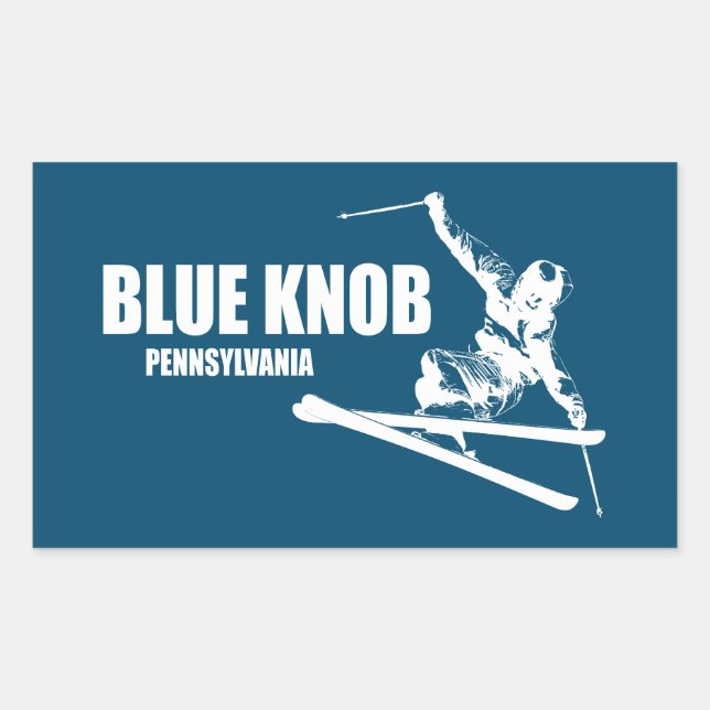 Blue Knob Pennsylvania Skier Rectangular Sticker (Front)