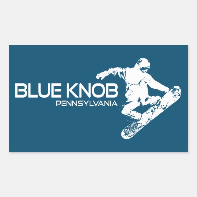 Blue Knob Pennsylvania Snowboarder Rectangular Sticker (Front)