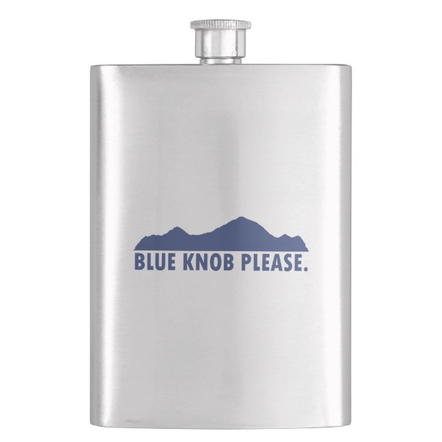 Blue Knob Please Hip Flask (Front)