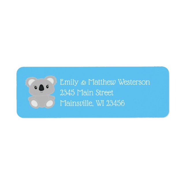 Blue Koala Bear Baby Shower (Front)