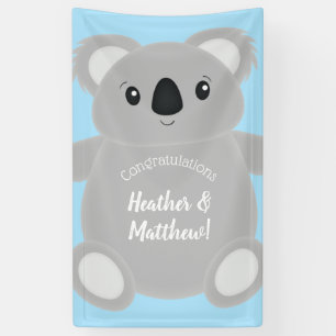 Blue Koala Bear Baby Shower Banner