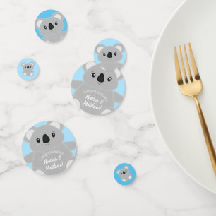 Blue Koala Bear Baby Shower Confetti