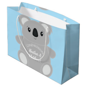 Blue Koala Bear Baby Shower Large Gift Bag
