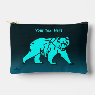 Blue Kodiak Bear Accessory Pouch