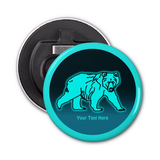 Blue Kodiak Bear Bottle Opener (Front)