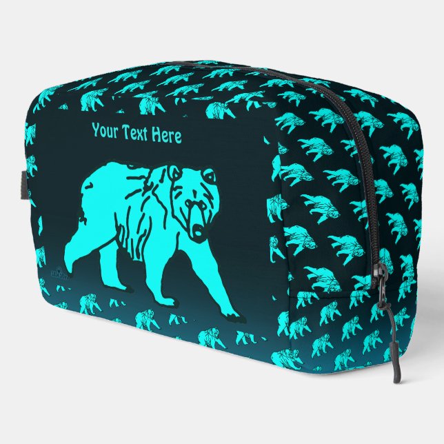 Blue Kodiak Bear Dopp Kit (Right Corner)