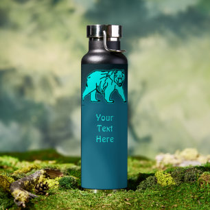 Blue Kodiak Bear Water Bottle