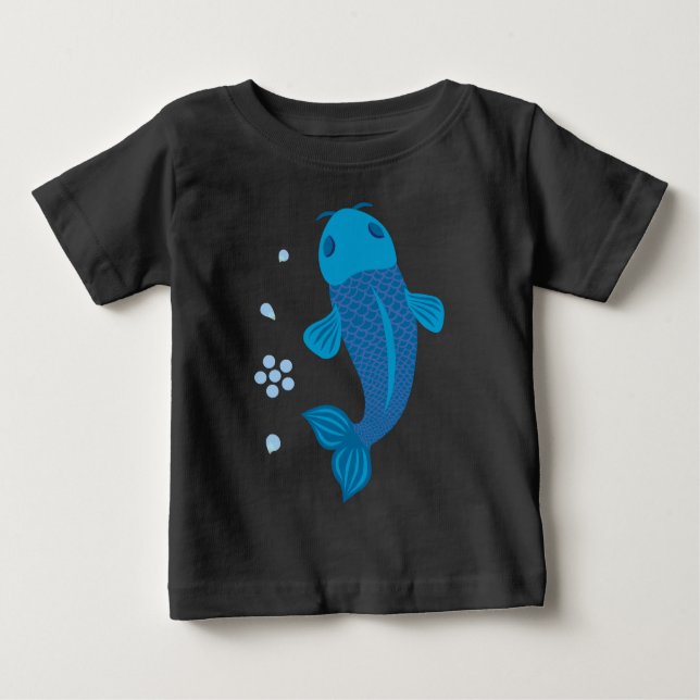 Blue Koi Fish Baby T-Shirt (Front)