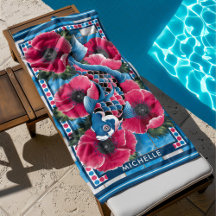 Blue Koi Fish & Pink Flowers Pool Custom