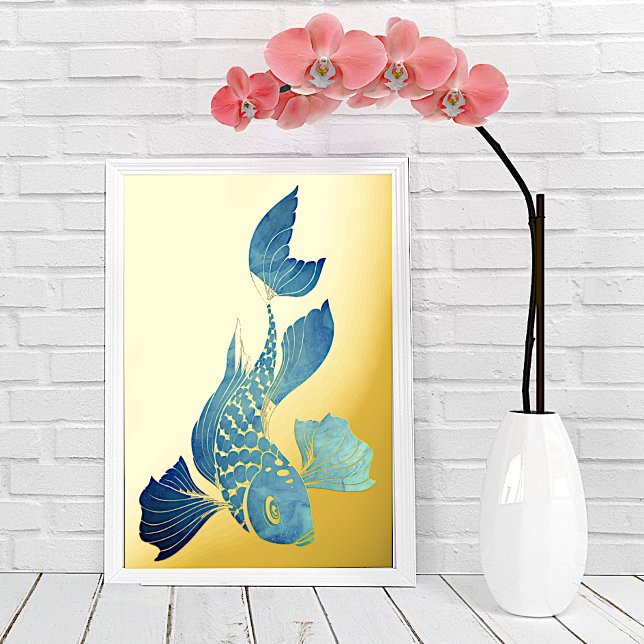 Blue Koi Gold Fish Foil Prints (Creator Uploaded)