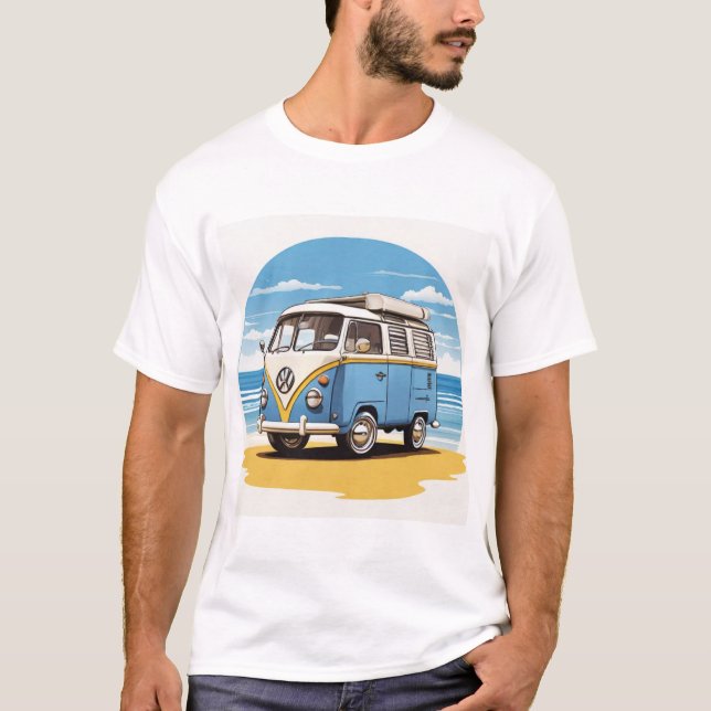  Blue Kombi Beach Circle Tee - Vintage Coastal Cha (Front)