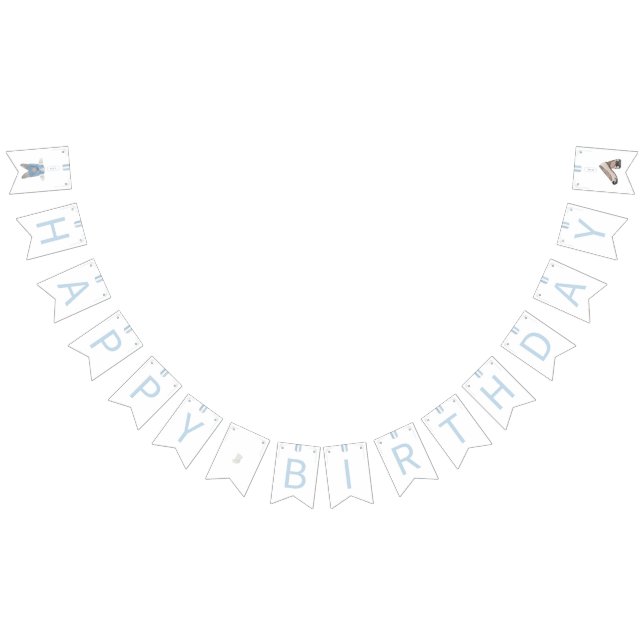 Blue Korean Doljanchi happy birthday Bunting (All)