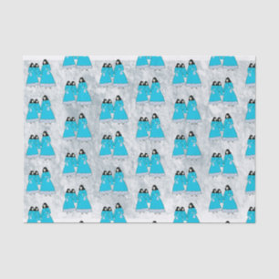 Blue Korean Hanbok Girl Tissue Paper