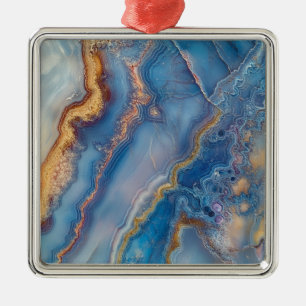 Blue Lace Agate Metal Tree Decoration