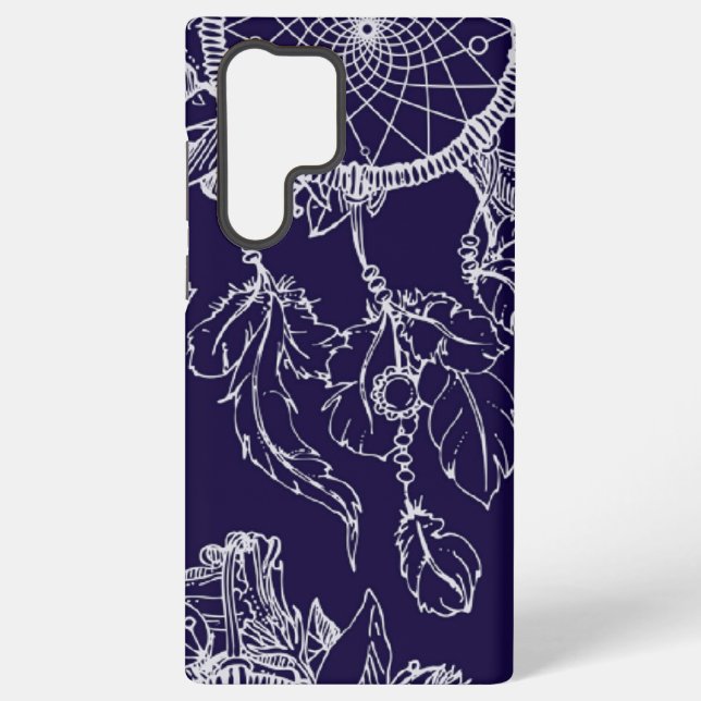 Blue Lace Boho Dreamcatcher  Samsung Galaxy S22 Ultra Case (Back)