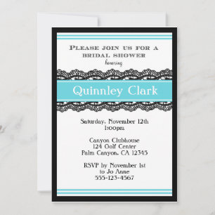 Blue Lace Bridal Shower Invitation
