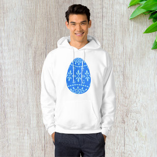Blue Lace Easter Egg Mens Hoodie
