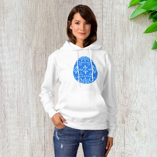 Blue Lace Easter Egg Womens Hoodie