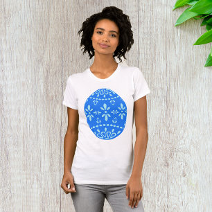Blue Lace Easter Egg Womens T-Shirt