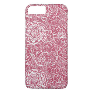 Blue lace flowers pattern background Case-Mate iPhone case