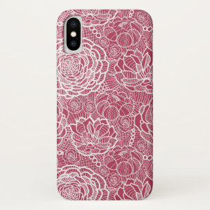 Blue lace flowers pattern background Case-Mate iPhone case