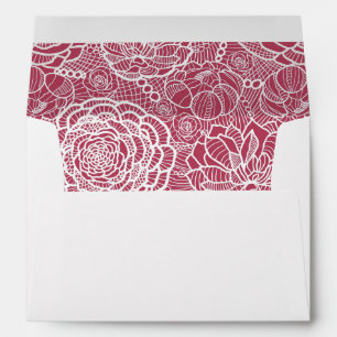 Blue lace flowers pattern background envelope