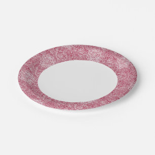 Blue lace flowers pattern background paper plate