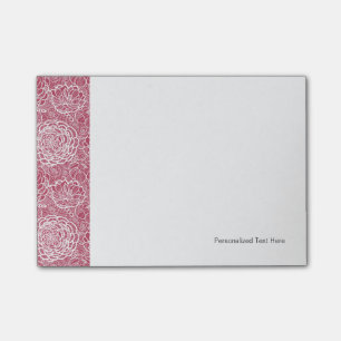 Blue lace flowers pattern background post-it notes