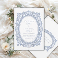 Blue Lace Frame Whimsical Vintage Wedding