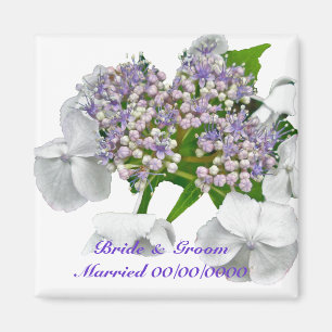 Blue Lace Hydrangea Wedding Magnet
