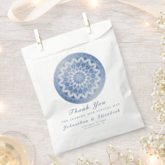 Blue Lace Mandala Wedding Favour Bags