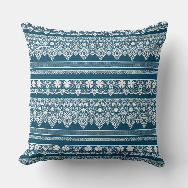 Blue lace pattern . cushion (Front)