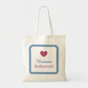 Blue Lace Pink Heart Bridesmaid Wedding Bag V04