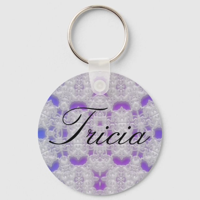 blue lace Tricia keychain (Front)