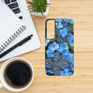 Blue Lacecap Hydrangea Blooms Floral Samsung Galaxy Case