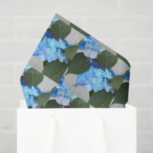 Blue Lacecap Hydrangea Floral Pattern Tissue Paper
