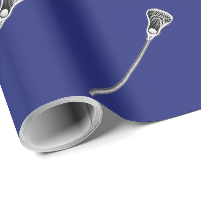Blue Lacrosse Gift Wrapping Paper (Roll Corner)
