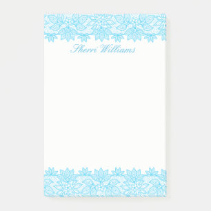 Blue Lacy Personalised Post It Note Pad