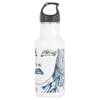 Blue Lady Flower 532 Ml Water Bottle