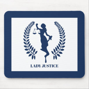 Blue Lady Justice logo Mouse Pad