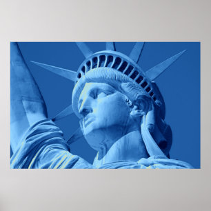 Blue Lady Liberty Close-up Poster