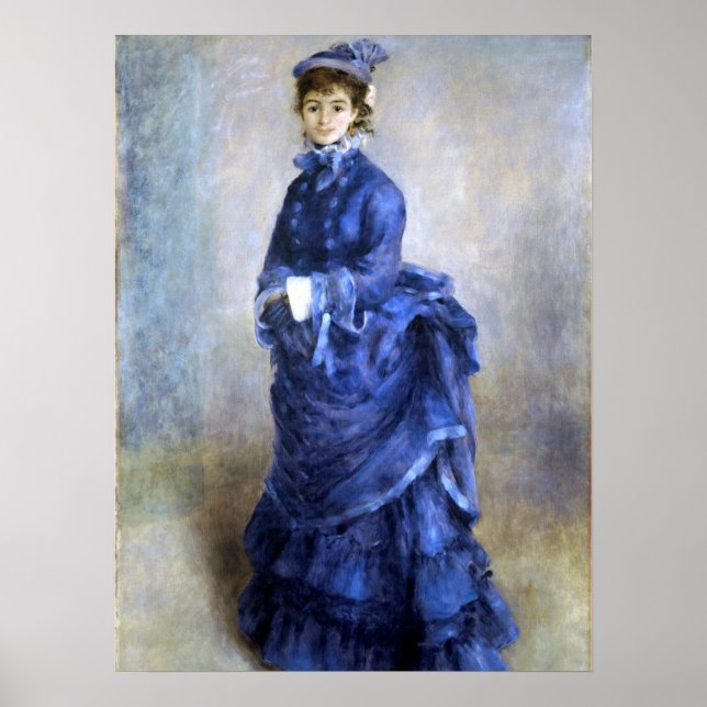 Blue Lady  Parisienne Renoir Impressionist Paint Poster (Front)