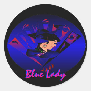 "Blue Lady" Sticker - Customisable