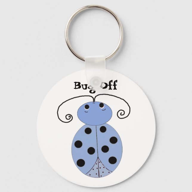 Blue Ladybug - Bug Off Key Ring (Front)