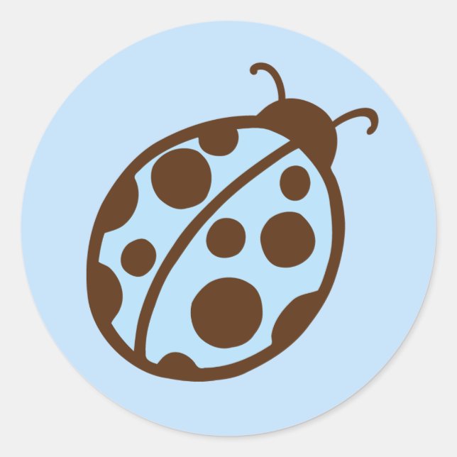 Blue Ladybug Party Stickers (Front)