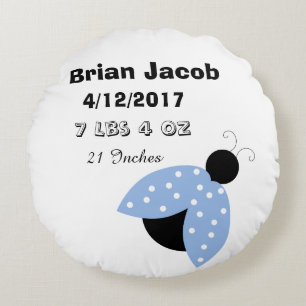 Blue Ladybug Personalised Baby Boy Pillow